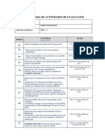 Cronograma de Actividades de Evaluación 2022 - 02