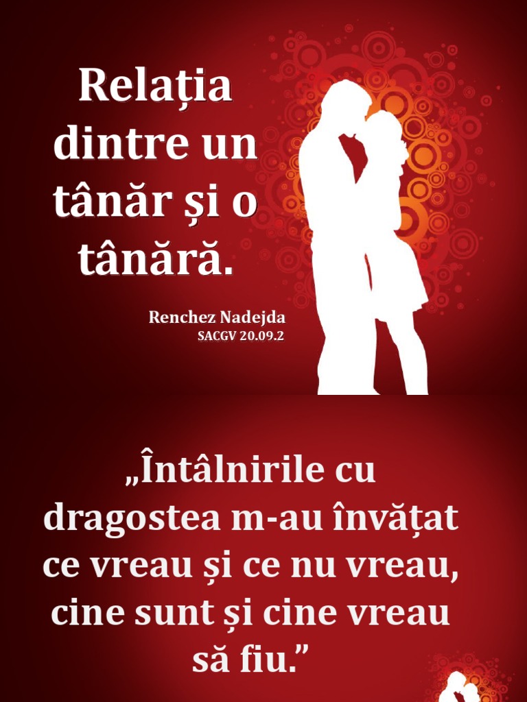 Relatia Dintre Un Tanar Si o Tanara PPT | PDF
