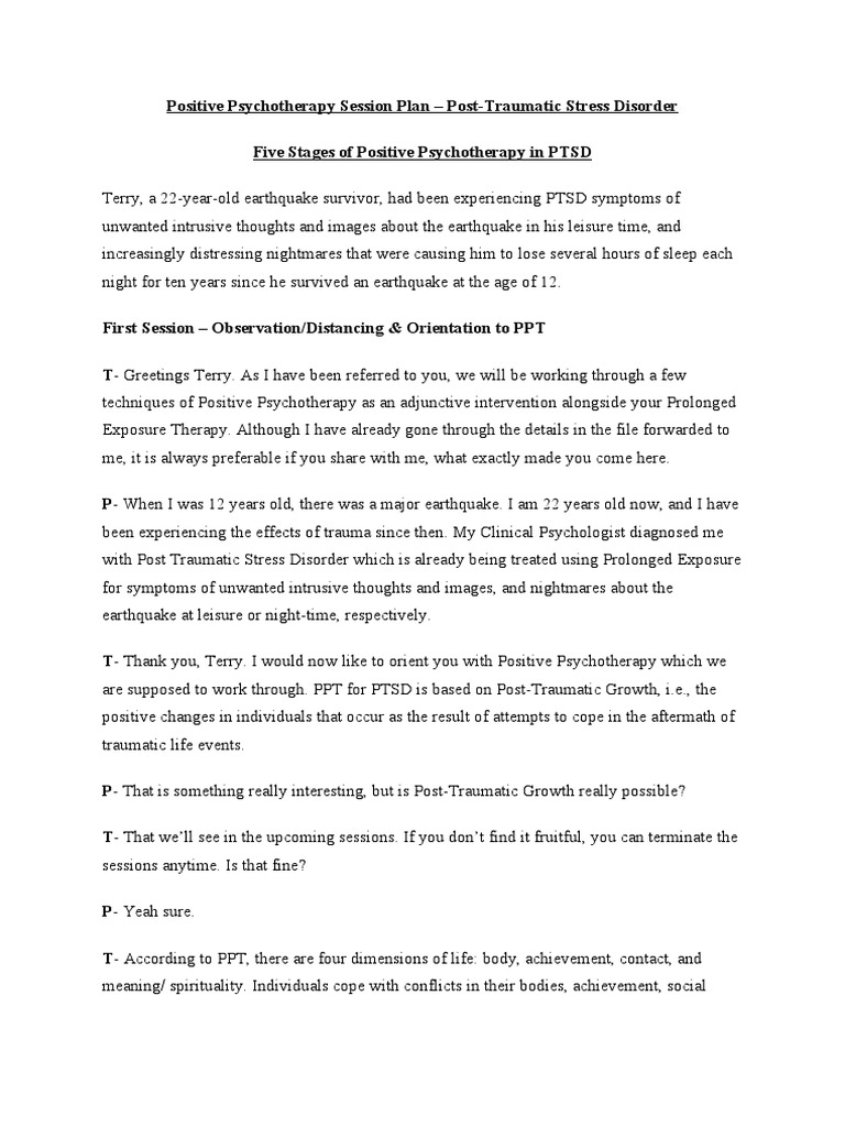 Positive Psychotherapy | PDF | Psychological Trauma | Psychotherapy