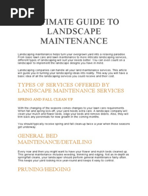 ULTIMATE GUIDE TO LANDSCAPE MAINTENANCE