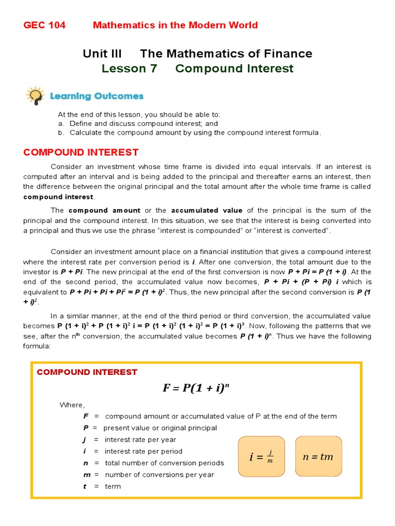 Understanding Compound Interest Concepts | PDF | Compound Interest ...