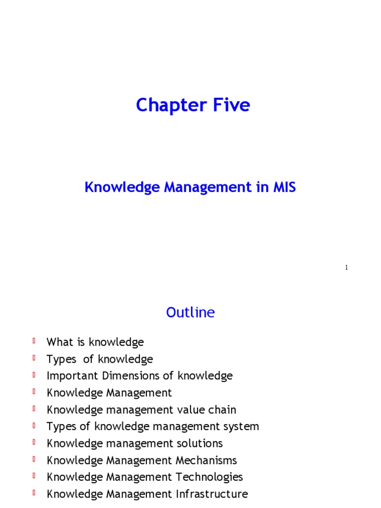 Knowledge Management in MIS Overview | PDF | Knowledge Management ...