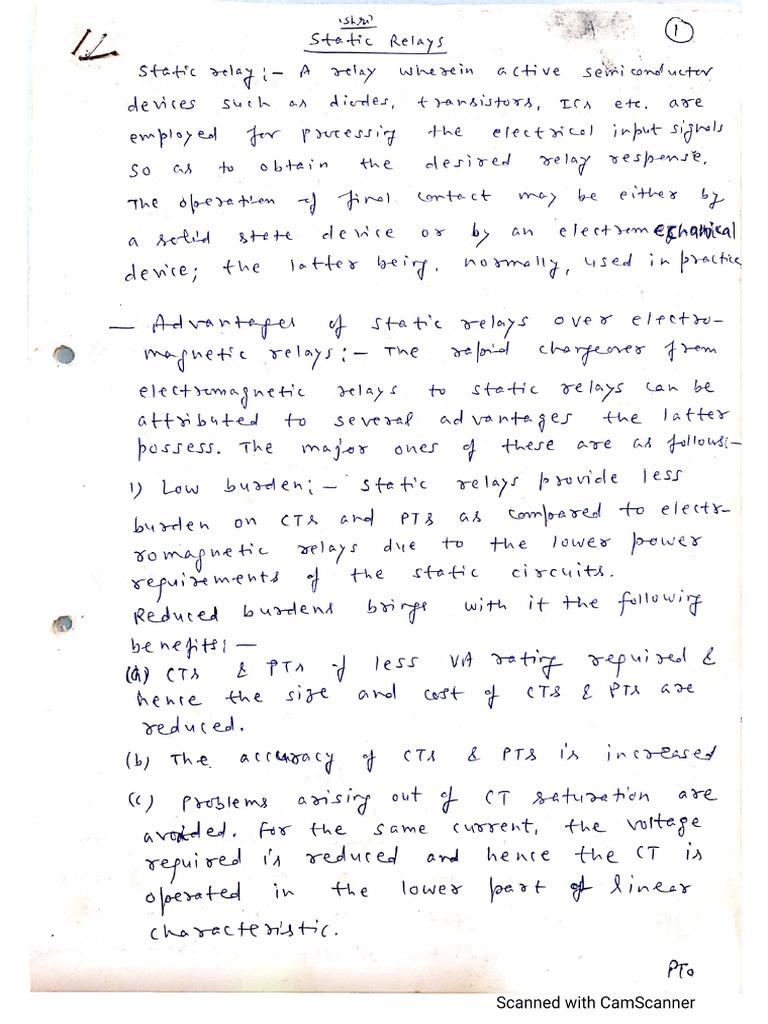 Static Relays advantages PDF