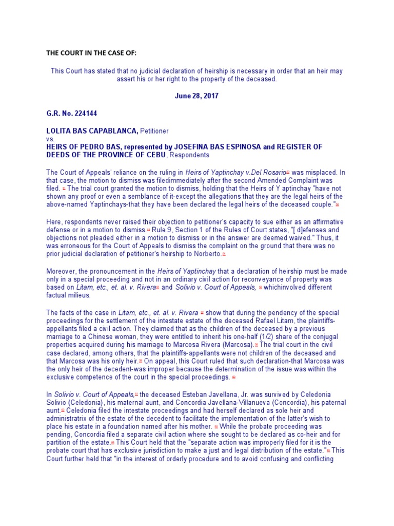 Cases On Lands PDF Probate Lawsuit