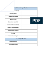 Cold Box Specification