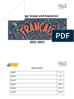 Scope and Sequence-Français 2022-2023