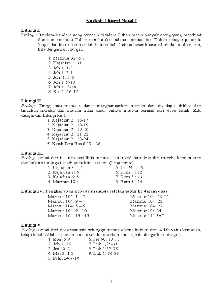 Naskah Liturgi Natal I Pdf