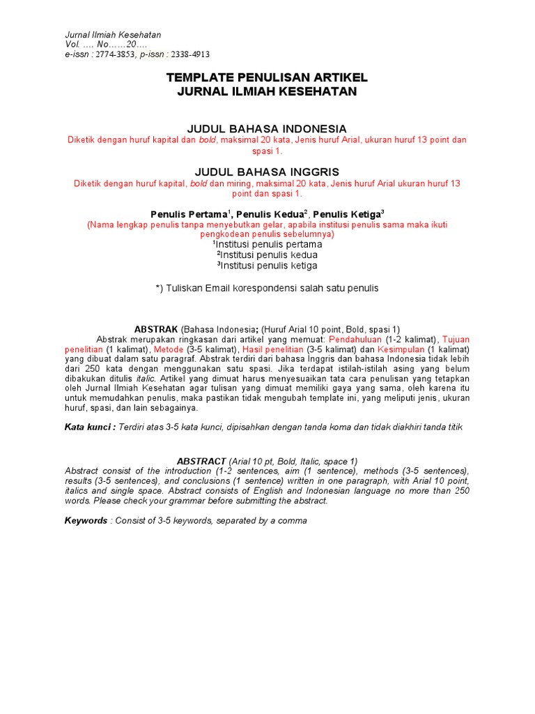 contoh jurnal kesehatan untuk pemula