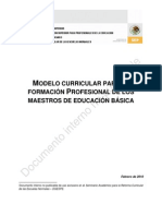 Modelo Curricular para La Formacion Profesional de Los Docentes de Educacion Basica