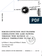 Forced-Convection Heat-Transfer Correlations For Gases Flowing Through Wire Matrices A Surface Temperatures TO