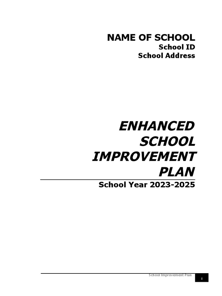 2023-2025 School Improvement Plan Template | PDF | Career & Growth ...