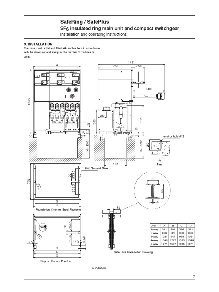 SF6 Ring Main Unit Installation Guide | PDF