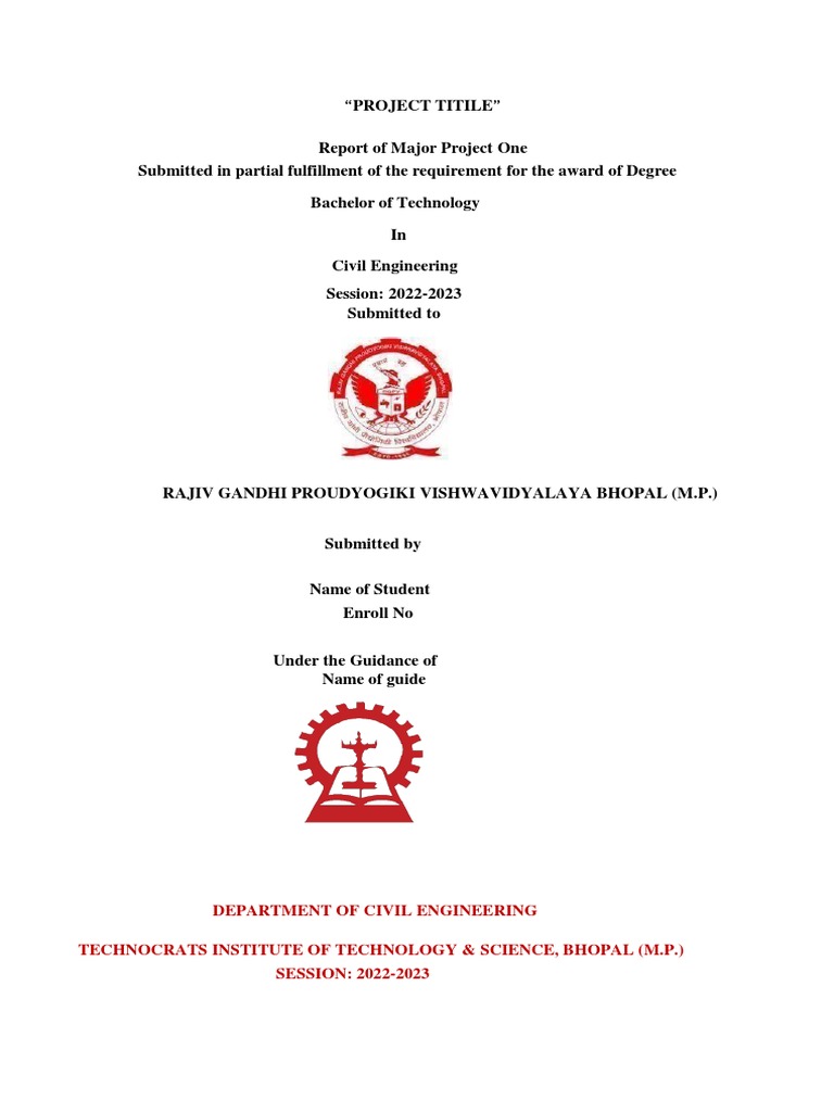 PROJECT REPORT FRONT PAGE FORMAT New | PDF | Academic Degree | Bachelor ...
