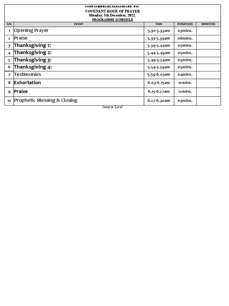 Corrected CHoP Saturday Schedule and Shiloh Week PDF Christian