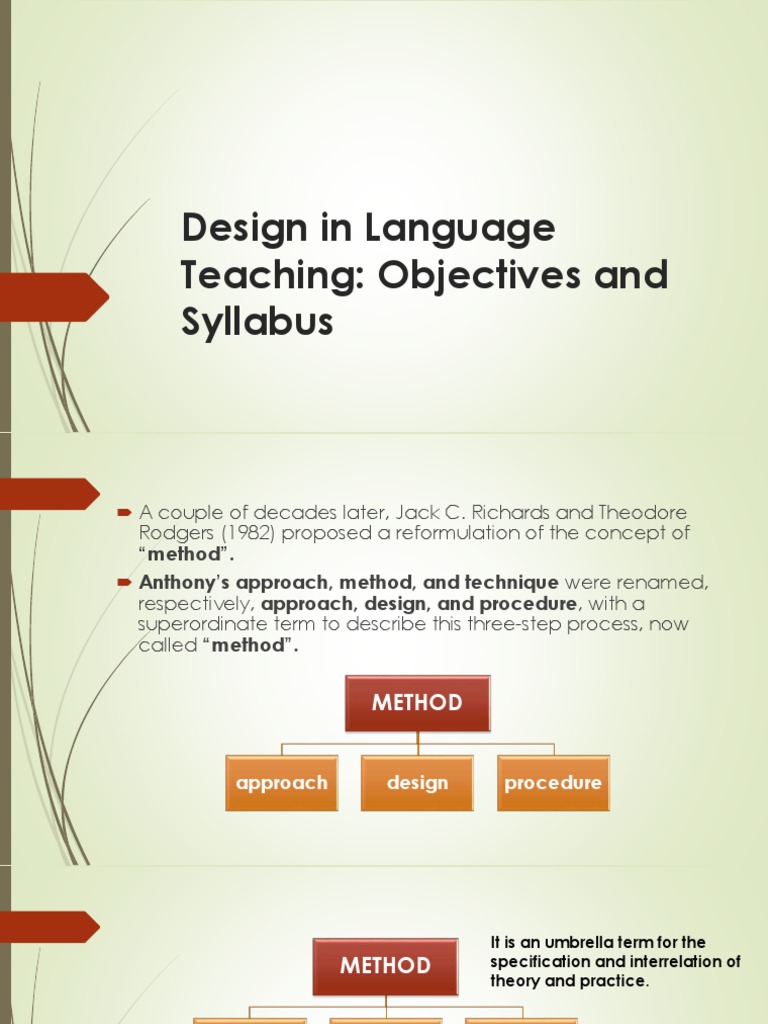 Syllabus Design in Language Teaching | PDF | Curriculum | Design