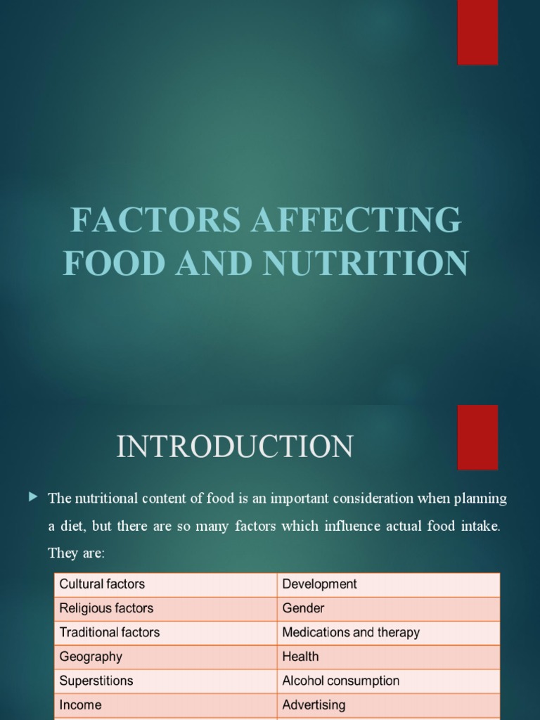 Factors Affecting Food PDF Foods Eating