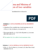 Maxima and Minima of Functions of Two Variables
