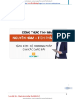 CÔNG THỨC GIẢI NHANH NGUYÊN HÀM TÍCH PHÂN, THẦY NGUYỄN TIẾN ĐẠT