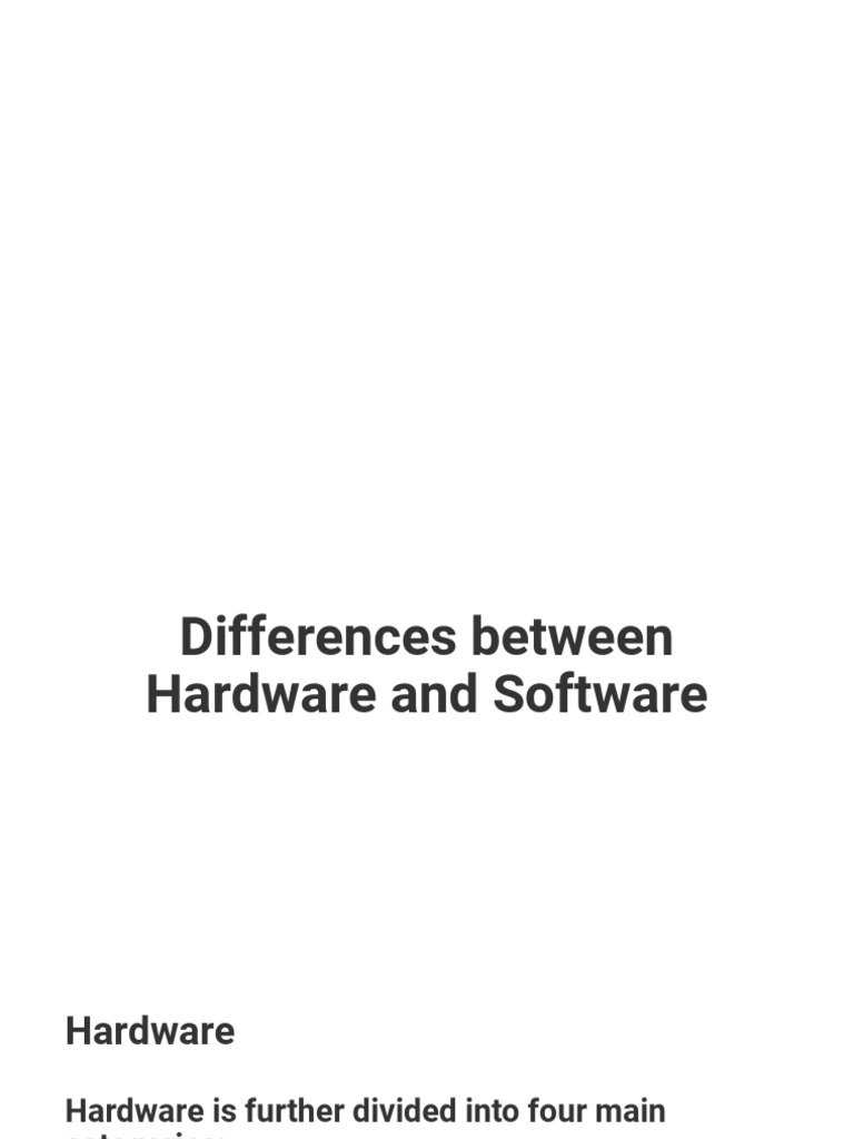 Differences Between Hardware and Software | PDF | Operating System | Mac Os