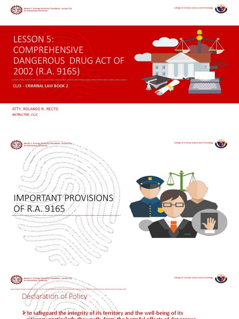 Comprehensive Dangerous Drug Act of 2002 PDF Criminal Justice