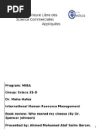 Download IHRM - Book Review - Who Moved My Cheese by Ahmed Beram SN61238772 doc pdf