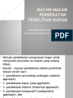 Macam-Macam Pendekatan Penelitian Hukum