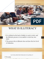 Illiteracy in Rural Areas of Pakistan