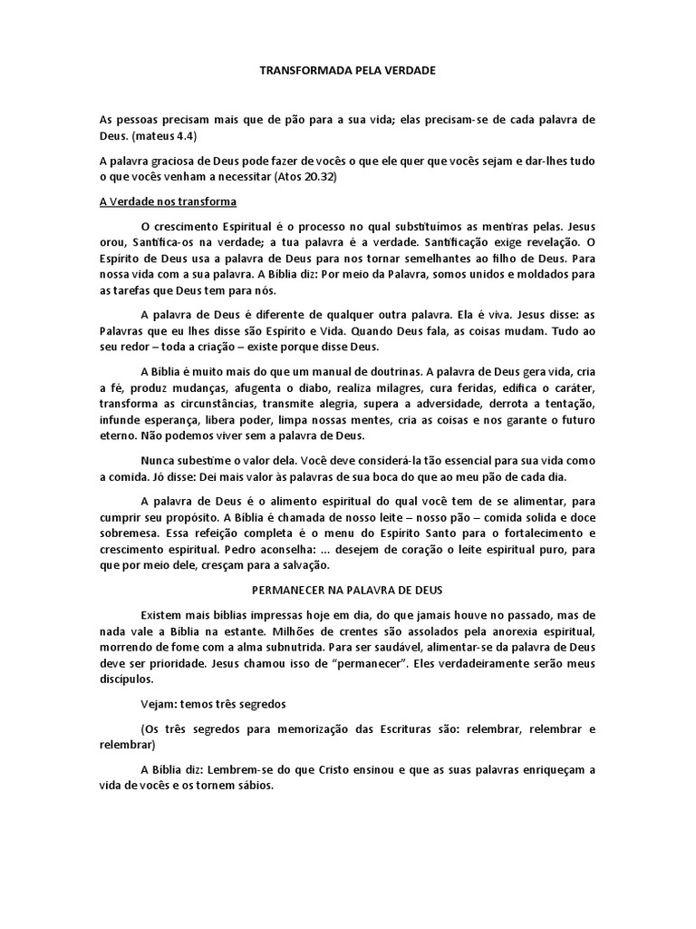 Transformada Pela Vida Estudo Pdf Mulher Deus
