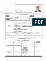 Resumen Currículo Vitae Completo de Wilber Arecio Dávila Gómez