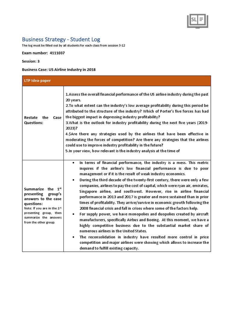 Student Log | PDF | Strategic Management | Profit (Economics)