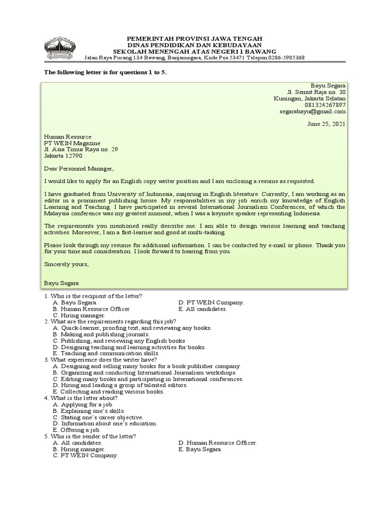 Job Application Letters for Various Positions | PDF | Nursing | Internship