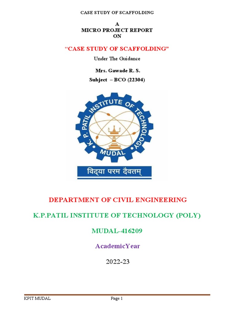 Scaffolding Case Study Report | PDF