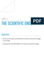 Unit 1 Part 2:the Scientific Endeavor
