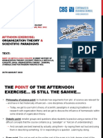 Exercise - Organization Theory & Paradigms - Friday 26 Aug 2022