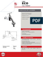 Llave 1/2 ECO cromada tipo T lavandería  caracteres