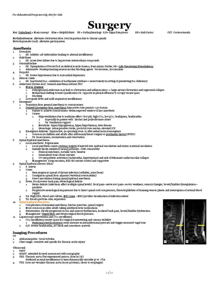 Surgery Shelf Notes 2021 PDF PDF Causes Of Death Medicine