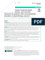 Asoociations Between Treatment Goals, Patient Characteristics, And Outcome Measures for Patients With MSK Disorders in Phsyiootherapy Practice[1]