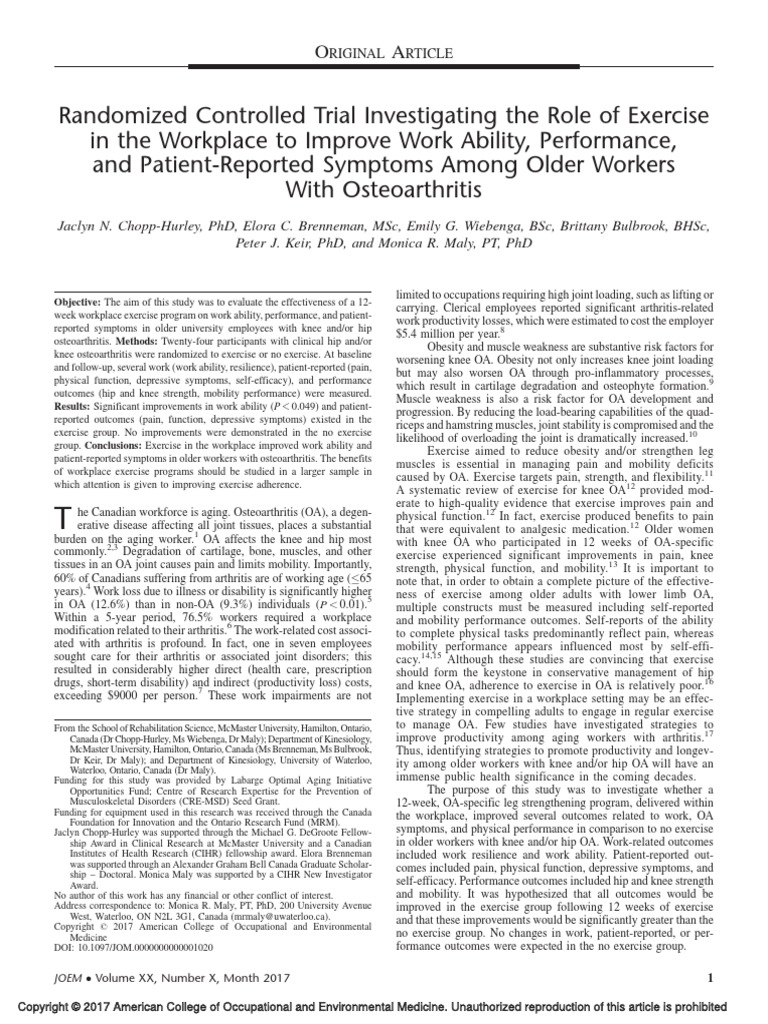article 36 RCT -OA (1) | PDF | Osteoarthritis | Medicine