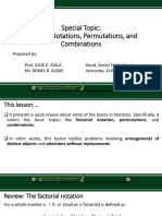 Statistics and Probability Special Topic Factorial Notation Permutations and Combinations