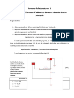 Lucrare de Laborator NR 1: Tema: Programa Electronics Workbench Şi Elaborarea Schemelor Electrice Principiale