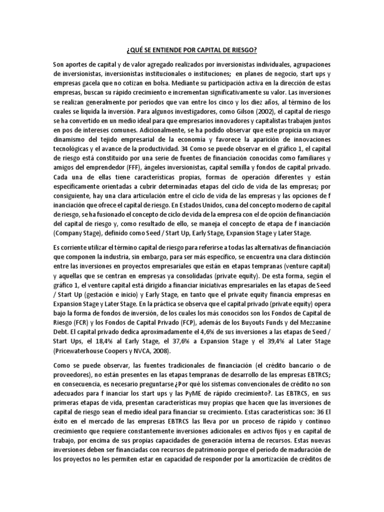 Capital de Riesgo: Financiación y Etapas | PDF | Capital de riesgo ...
