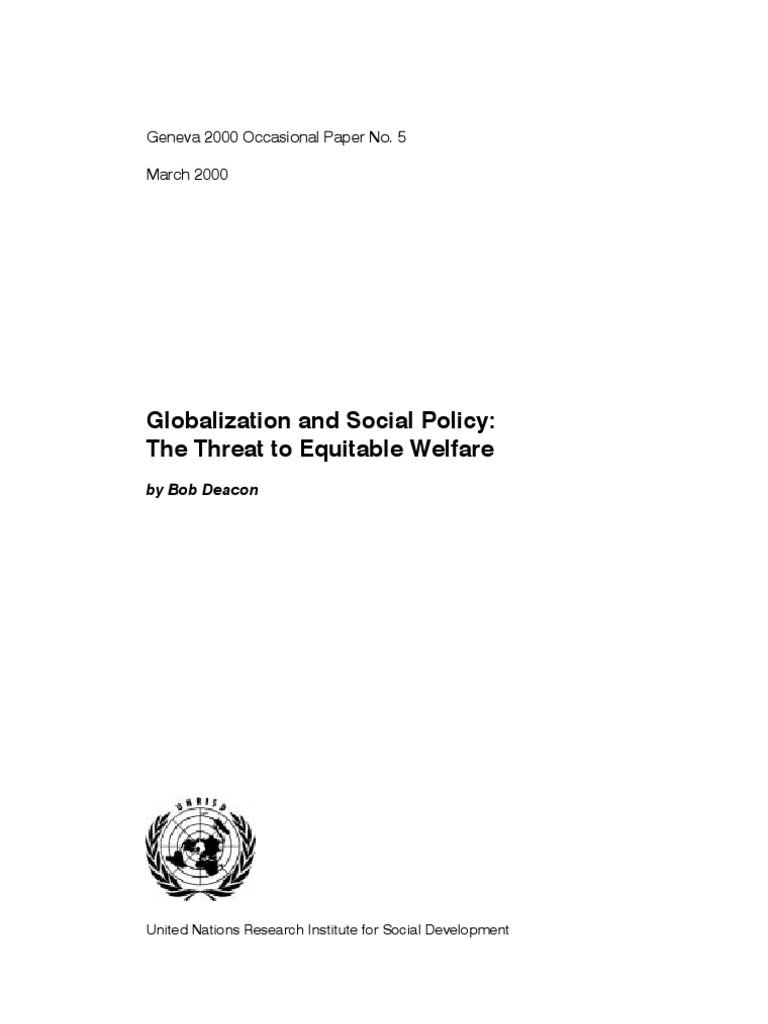 Globalization and Social Policy: The Threat To Equitable Welfare | PDF ...