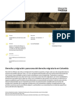 Derecho y Migración - Panorama Del Derecho Migratorio en Colombia