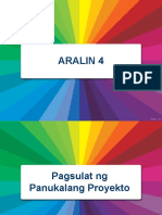 ARALIN 4 - Pagsulat NG Panukalang Proyekto