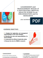 Week 15 16 Leadership and Management Roles of PMHN in An Organization and ResearchBAUTISTA