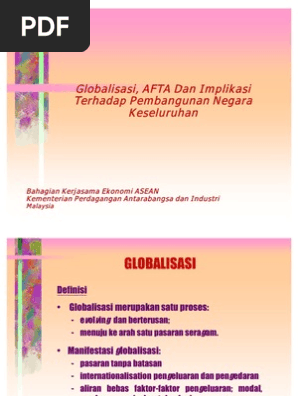 Kesan Globalisasi Dan Afta Kepada Malaysia Pdf