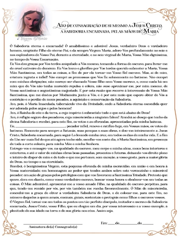 Formula De Consagração Pdf