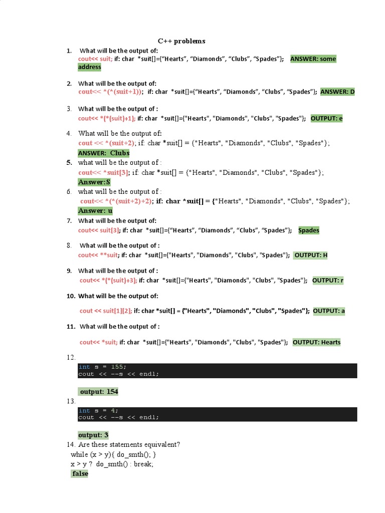 C++ Problems | PDF | Namespace | Object Oriented Programming