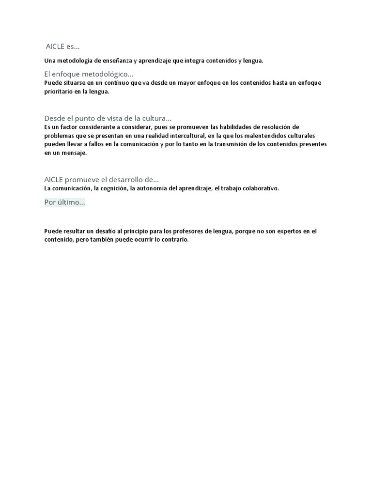 AICLE Es | PDF | Artes del Lenguaje y Comunicación