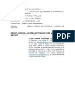 LARRY ZUÑIGA GONGORA SEÑALA CORREO Y NUMERO DE CELULAR